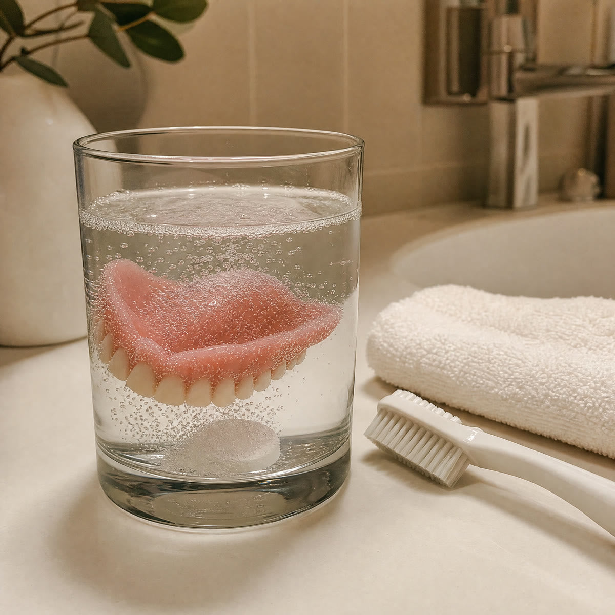 Denture soaking overnight